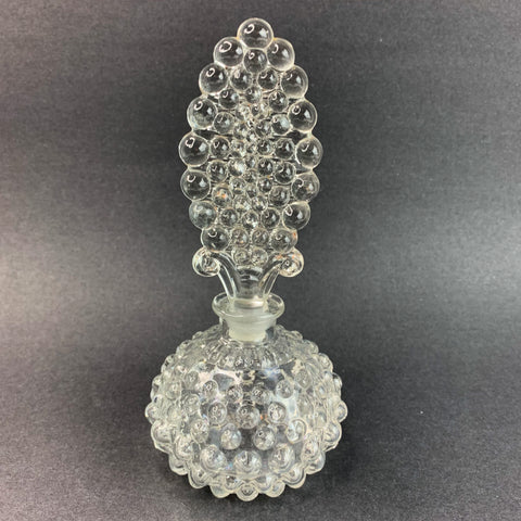 Vintage Clear Hobnail Bottle with Stopper