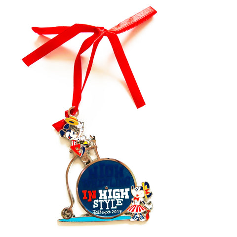 Disney D23 2019 Expo Mickey & Minnie High Wheeling In High Style LE Ornament