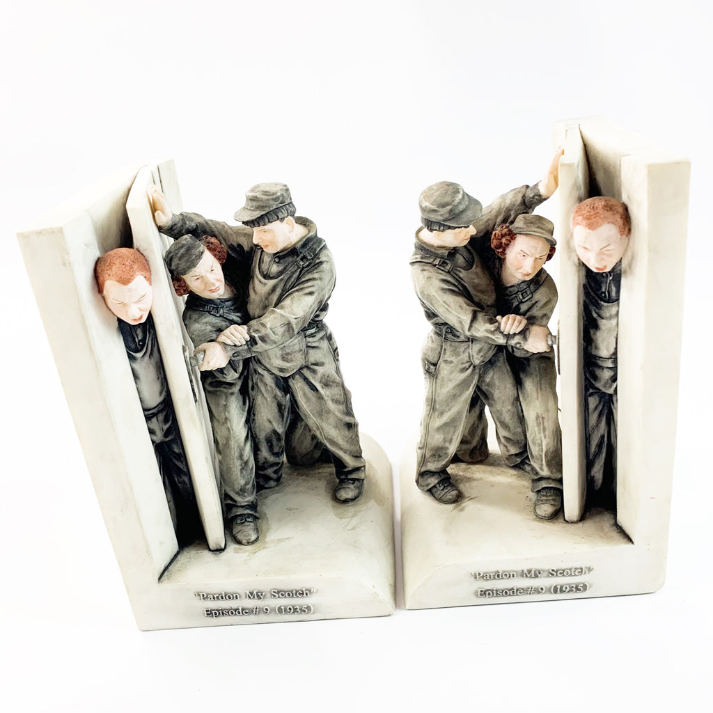 Three Stooges Figural “ Pardon My Scotch” Bookends