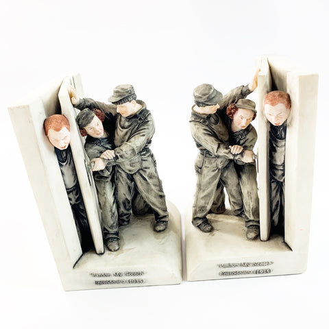 Three Stooges Figural “ Pardon My Scotch” Bookends