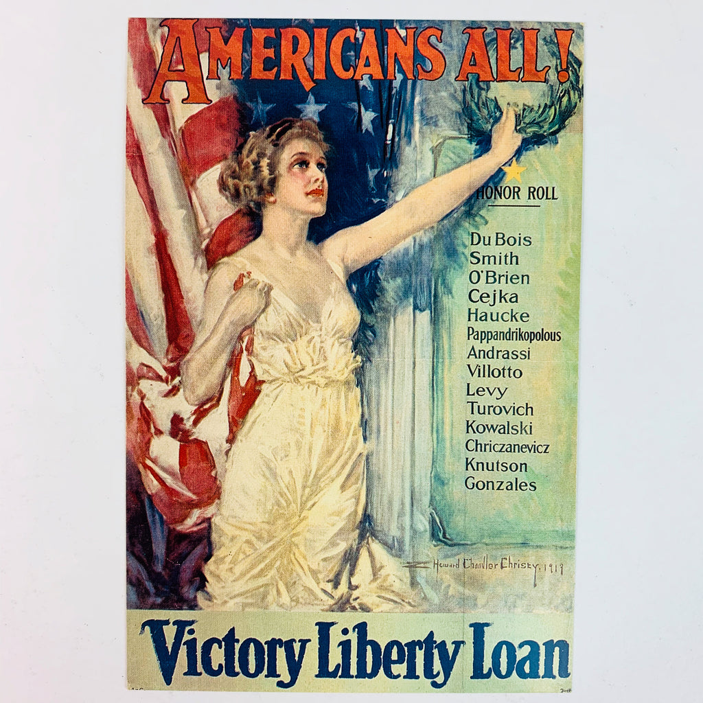 WWI Americans All Victory Liberty Loan War Campaign National Archives Postcard