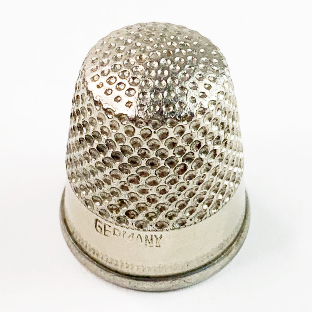 Vintage Germany Nickel Silver Thimble