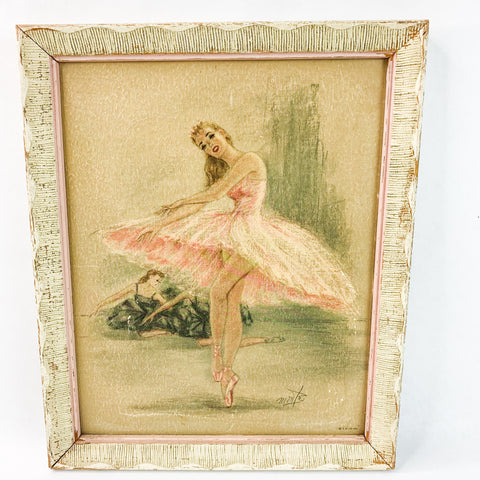 Vintage Ballerina Monte Signed E.G Co Print