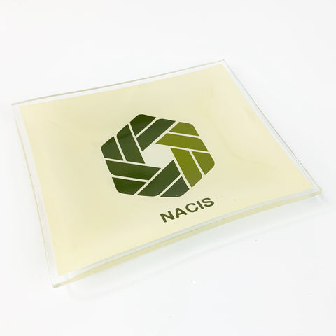 Vintage Nacis Advertising Glass Trinket Tray