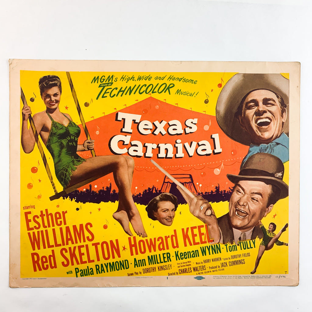 Texas Carnival 1951 MGM Musicals Esther Williams Red Skelton Lobby Card #1