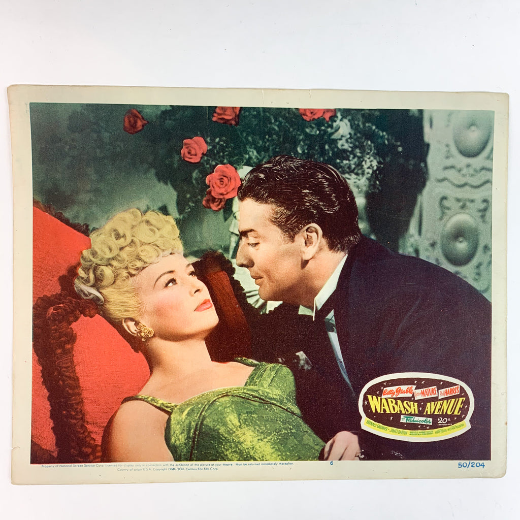 Wabash Avenue 1950 Technicolor Betty Grable James Barton 11X14 Lobby Card