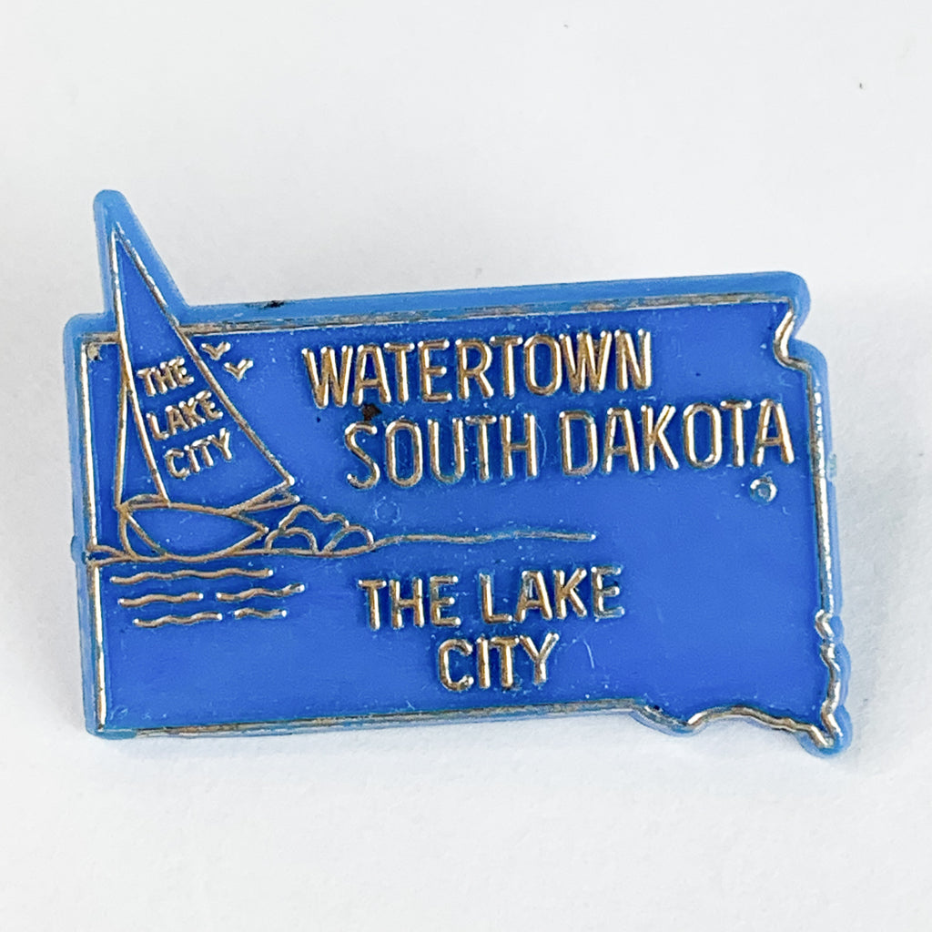 Watertown South Dakota The Lake City Plastic Lapel Pin