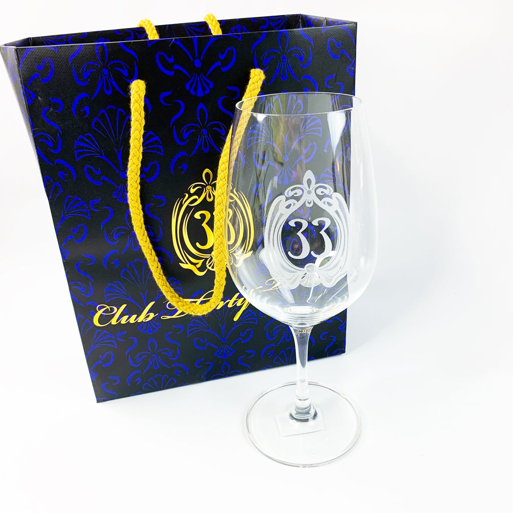 Disneyland Club 33 Wine Stem Glass w/ Bag