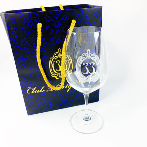 Disneyland Club 33 Wine Stem Glass w/ Bag