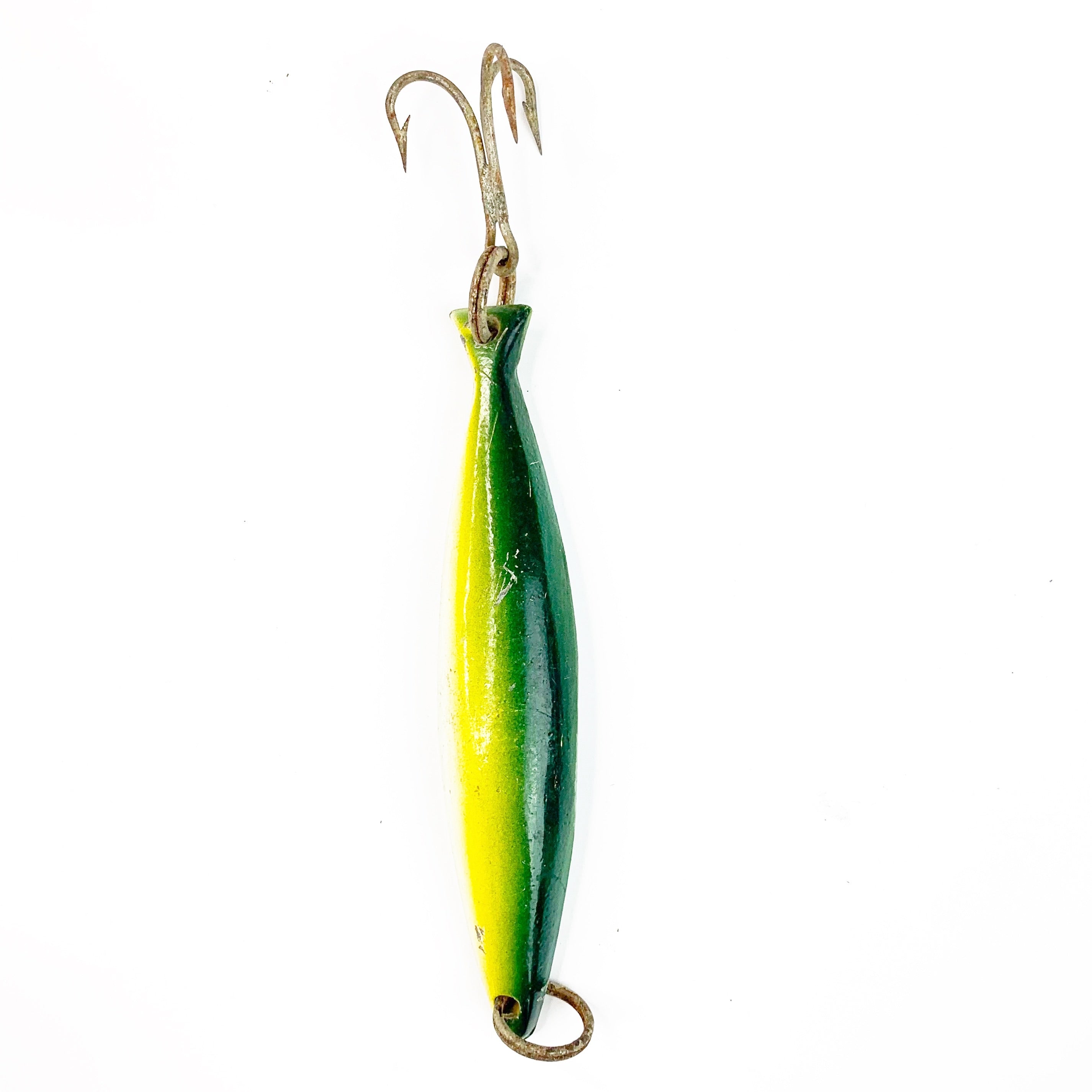 Vintage Metal Saltwater Fishing Straggler Yellow / Green Lure – The Stand  Alone