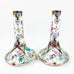 Pair China Chinese Porcelain Rose Bud Bird Heart Pattern Vases