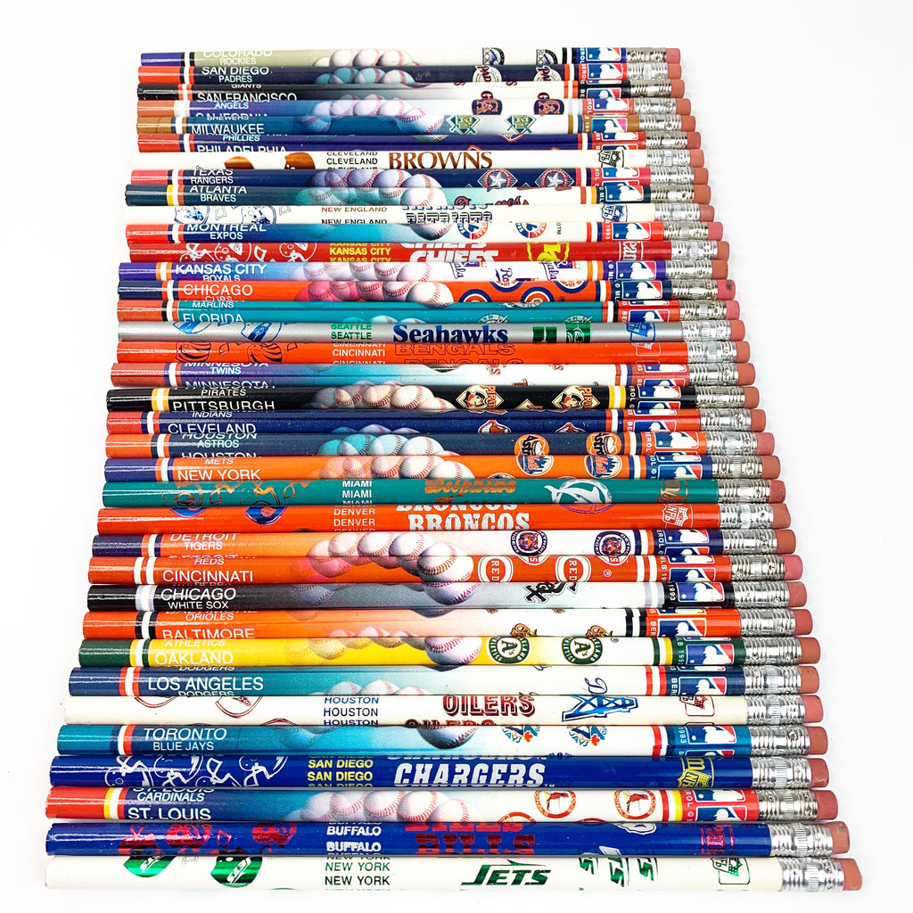 Vintage 1993 Official MLB American League Baseball & NFL Football 36pc Pencils
