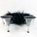 Marabou Black Feather Lucite Clear Slip On Heels