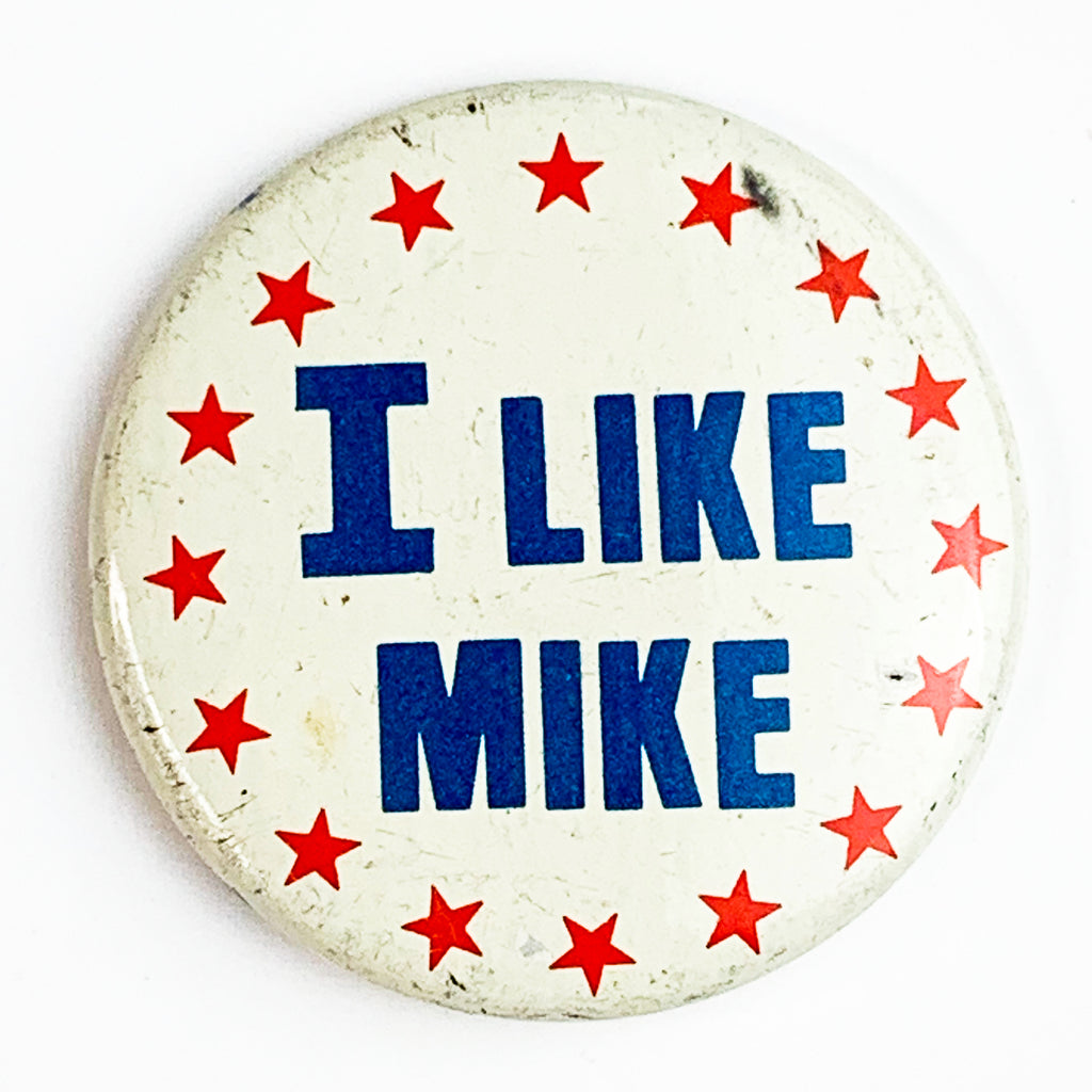 Vintage “I Like Mike” Red Star Pin Pinback Button