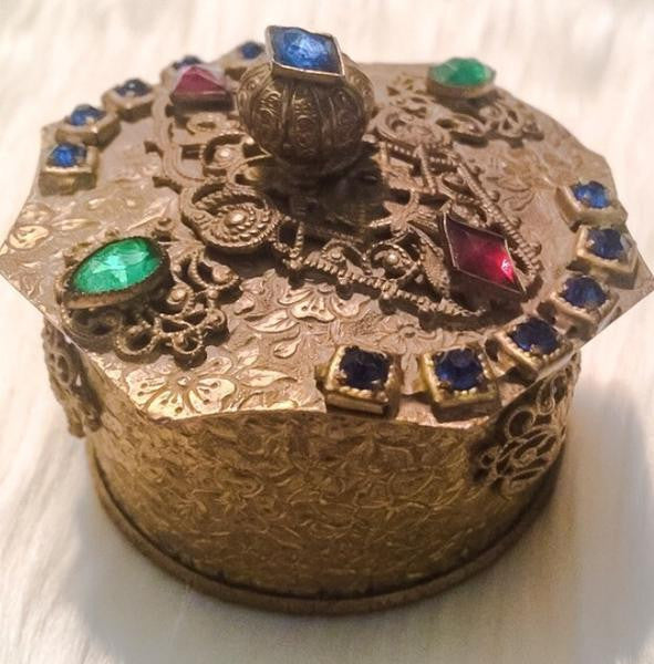 Vintage Jeweled Trinket Box