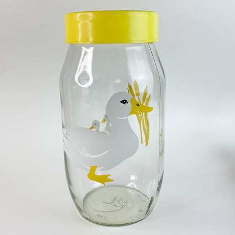Vintage 1982 Carlton Glass Ducks Jar