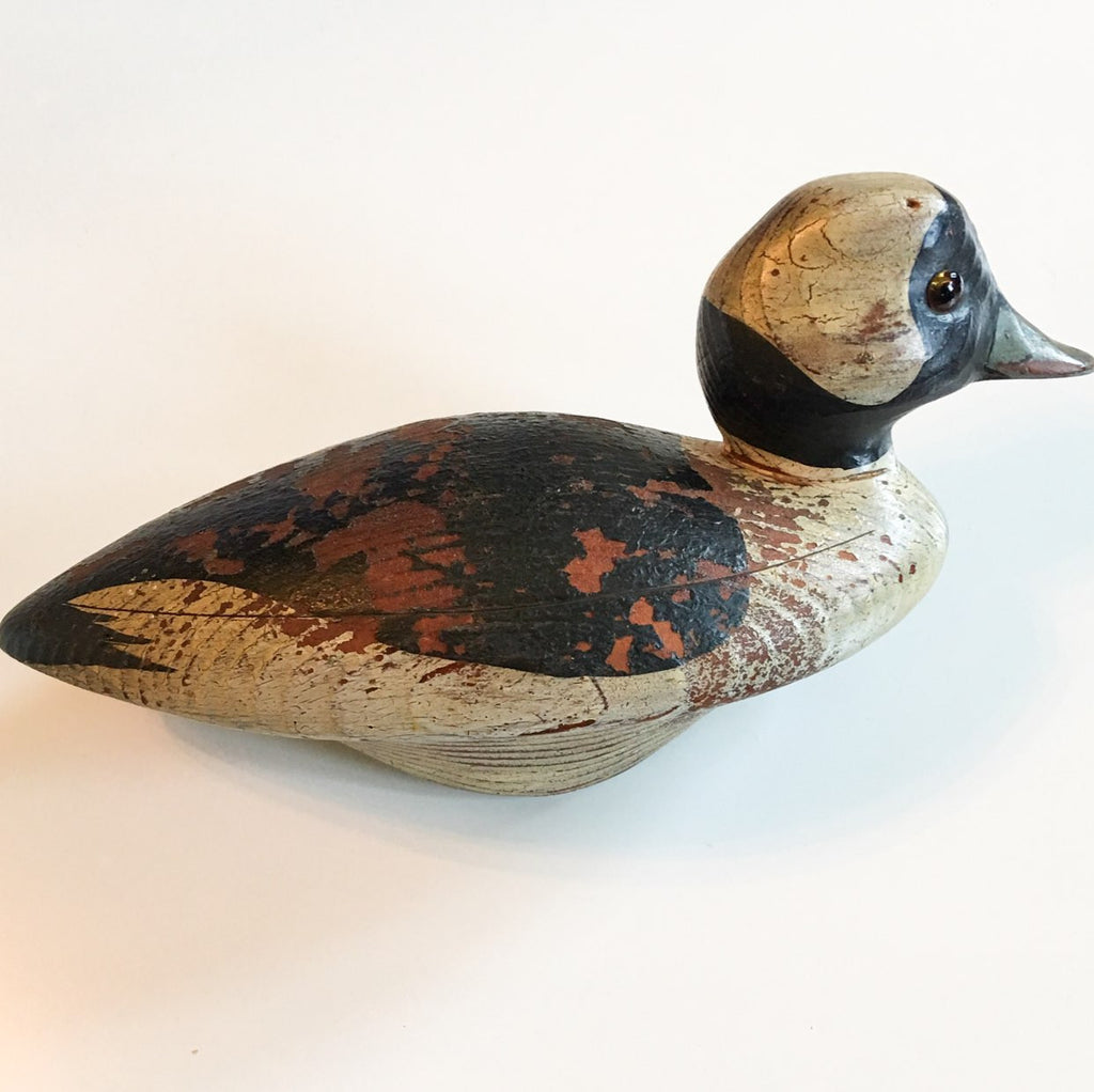 Vintage Hand Carved Duck Decoy By Vern