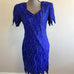Vintage Laurence Kazar New York Blue Evening Dress