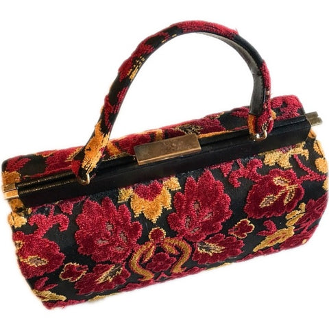 Vintage MEYERS  Tapestry Cut Velvet Handbag