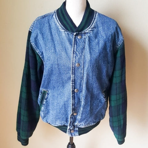 Vintage Gap Flannel Long Sleeve Denim Jacket Coat