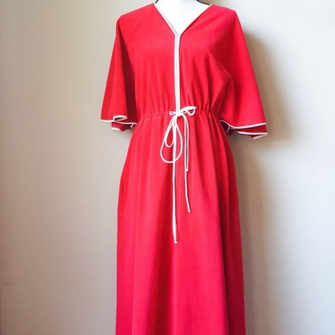 Vintage Vanity Fair Red Zip Up Robe