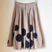 VTG electre Paris Tan Pleated Polka Dot Skirt