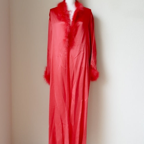 Marilyn Monroe by Warners Silk Red Feathered Robe