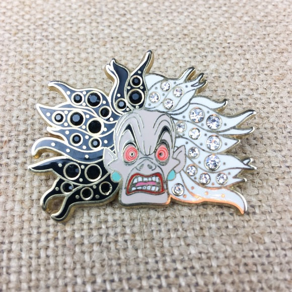 Disney Cruella Devil Jeweled Crystal Hair Pave Pin