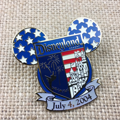 Disneyland Resort Patriotic Stars Striped July 4th 2004 Mickey Mouse Head Pin