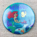 Disney The Little Mermaid Pin Back Button 3" Princess Ariel & Flounder
