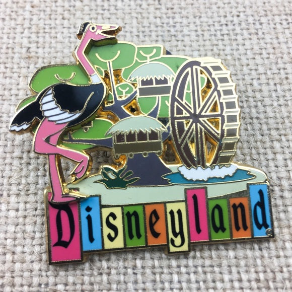 Disneyland 50th Anniversary Retro Collection 3D Pink Fmaingo Pin