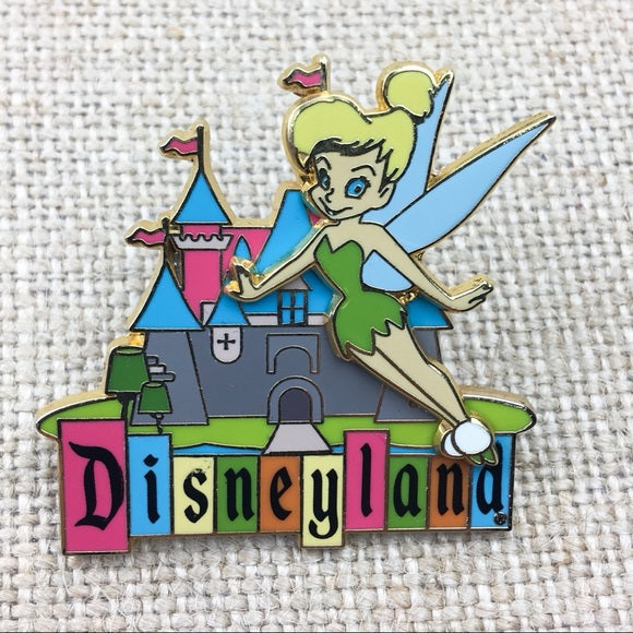 Disneyland 50th Anniversary Retro CollectionTinker Bell and Sleeping Beauty Castle Disney Pin