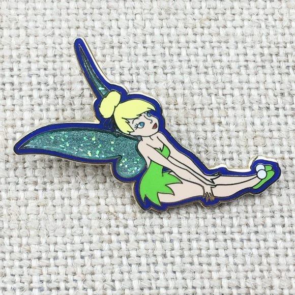 Disney Tinker Bell Hands on Knees  Sparkled Wings Pin