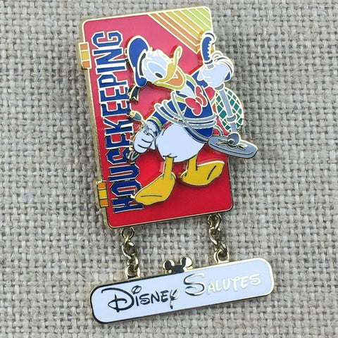 Disney WDW Salutes HouseKeeping Donald Duck Cast Exclsuive Pin