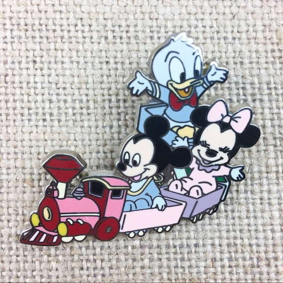 Disney Store baby Mickey Minnie Donald Train Pin