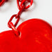 Retro Cherry Red Bakelite Heart Necklace