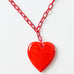 Retro Cherry Red Bakelite Heart Necklace