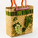 Vintage 60's Wicker Straw Woven Felt Grape Bag