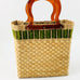 Vintage 60's Wicker Straw Woven Felt Grape Bag