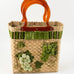 Vintage 60's Wicker Straw Woven Felt Grape Bag