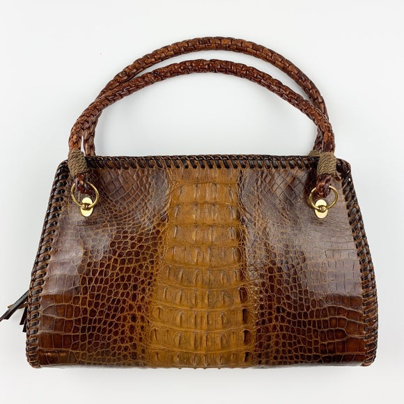 Vintage | Crocodile Skin Shoulder Satchel Bag