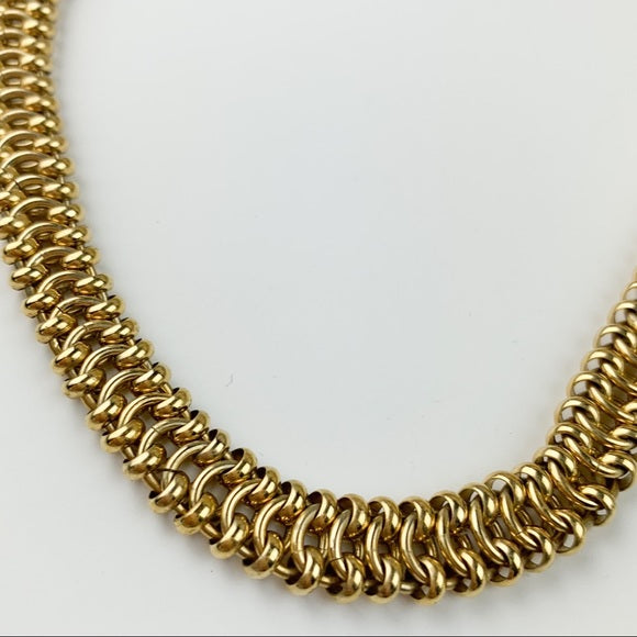 Vintage Trifari Gold Tone Chain Link Necklace