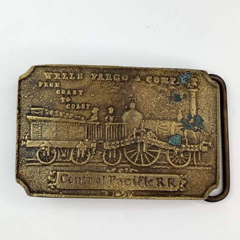 Wells Fargo & Co Central Pacific RR Brass Buckle