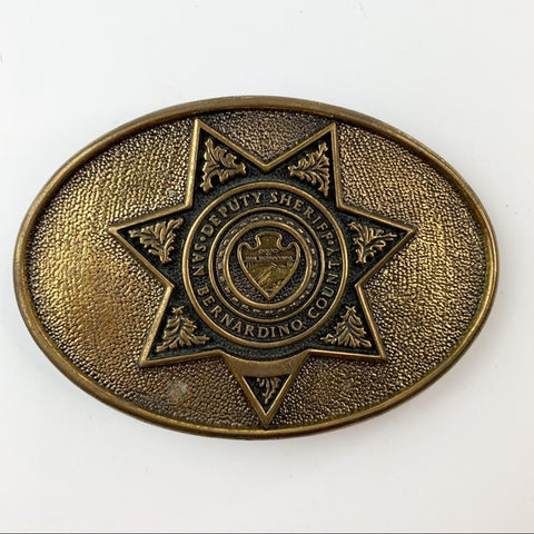 Vintage Deputy Sheriff San Bernardino Brass Buckle