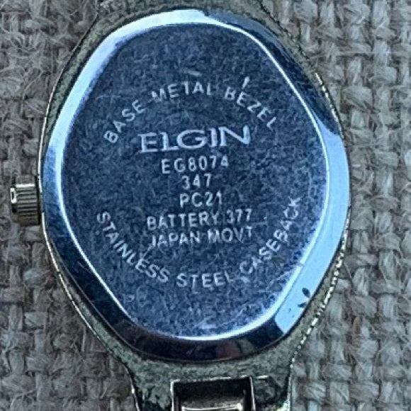 Elgin Diamond Oval Mother of Pearl Analog Watch The Stand Alone