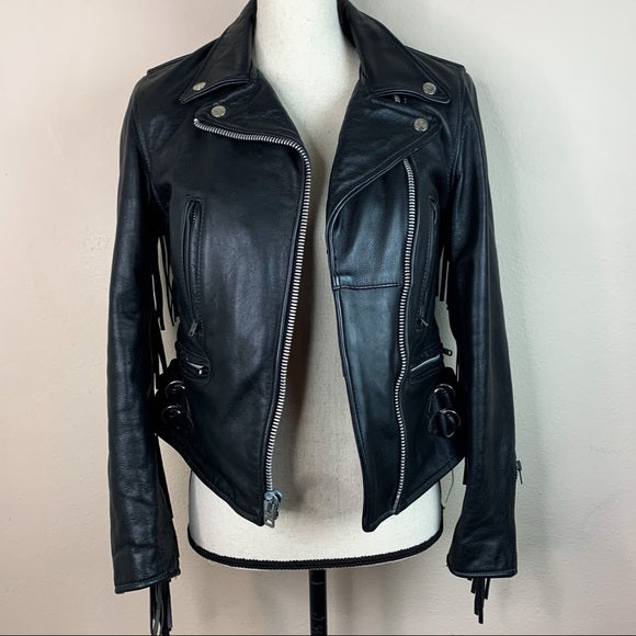Vintage Branded Garmets Leather Motorcycle Jacket