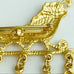 Vintage Signed JJ Goldtone Santa Sleigh Brooch Pin