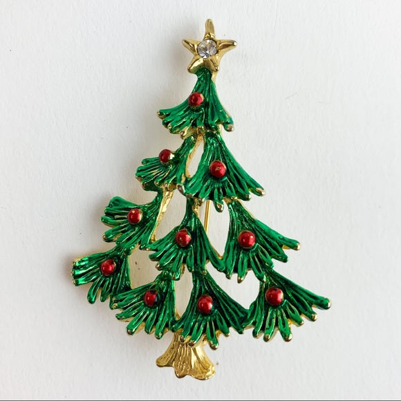 Holiday Christmas Tree Brooch Pin