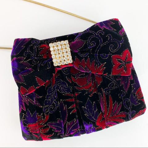 Vintage Rhinestone Bow Shoulder Crossbody Purse