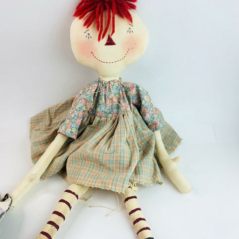 Vintage Raggedy Ann 22" Shelf Sitter Doll